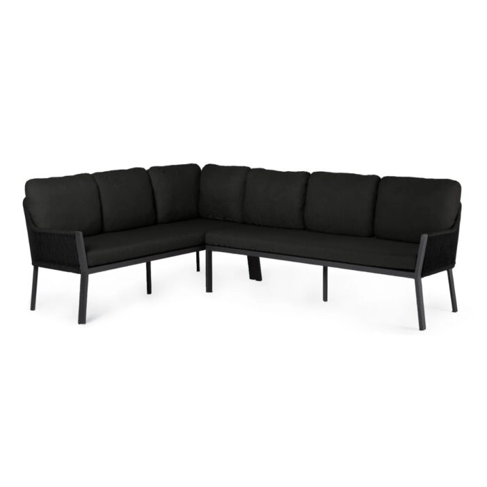 Tierra outdoor Loungeset Liv Aluminium Dining Hoekbank Zwart Tierra