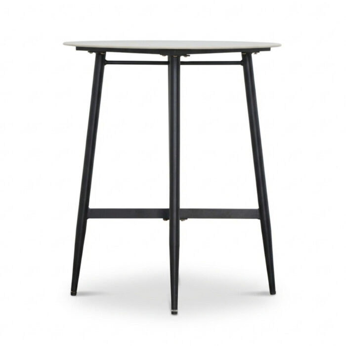 LUX outdoor living Santos dining bartafel 4 personen | sintered stone + aluminium | Marble Grey | 90cm rond – Grijs