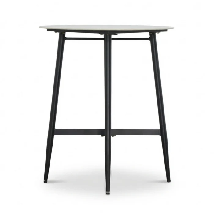 LUX outdoor living Santos dining bartafel 4 personen | sintered stone + aluminium | Marble Grey | 90cm rond - Grijs
