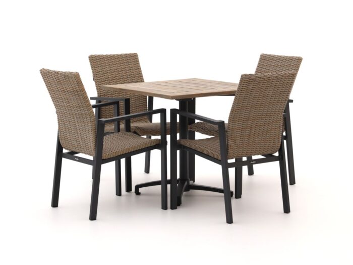 Manifesto Furniture Manifesto Villongo/Canzo 80cm dining tuinset 5-delig stapelbaar inklapbaar Laagste prijsgarantie! – Bruin