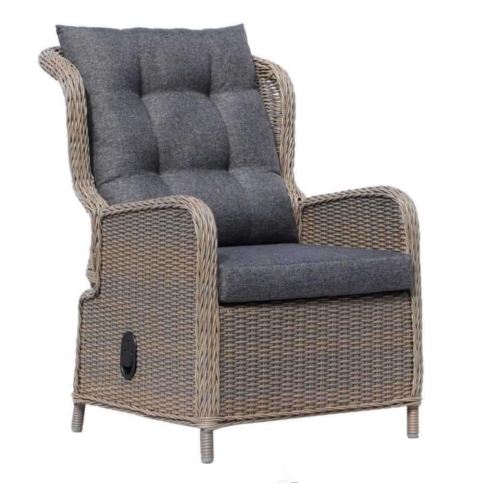Denza Furniture Glasgow loungestoel tuin | wicker + aluminium | Ash Grey – Grijs