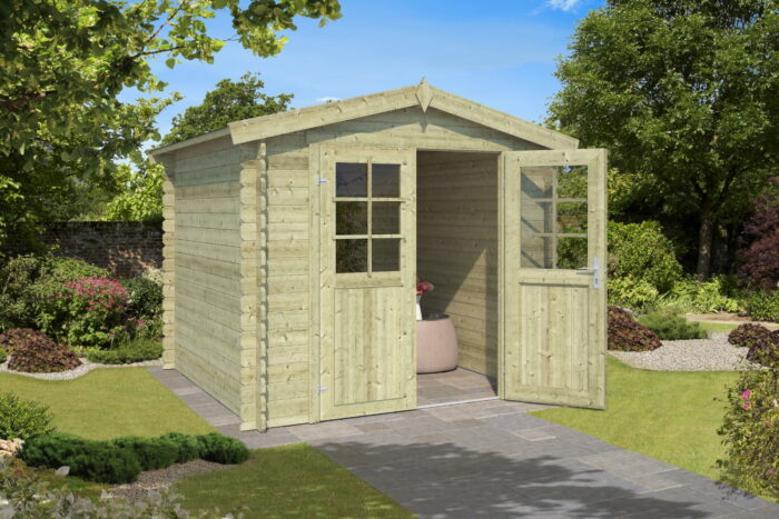 Outdoor life Blokhut Ingo 230×230 Olijfgroen Geimpregneerd – hout