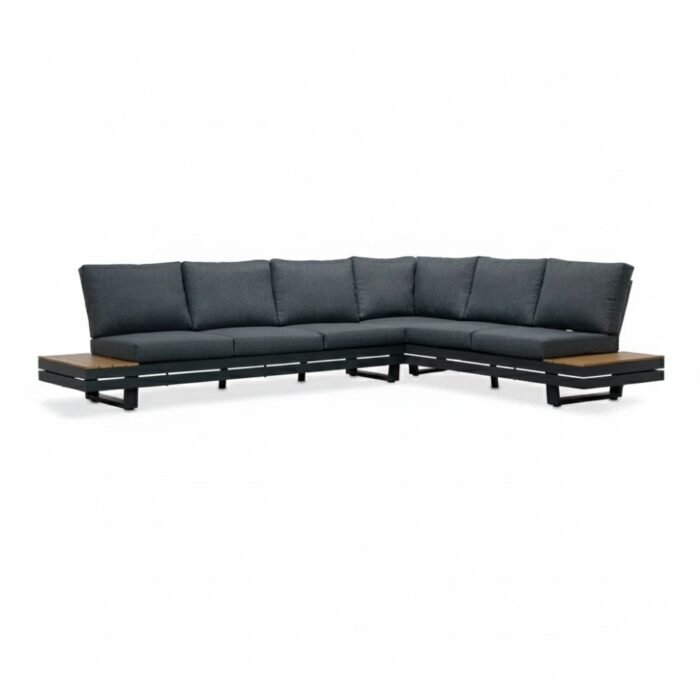 LUX outdoor living Vegas hoek loungeset-rechts 6 personen | aluminium + polywood | antraciet | 4-delig 311x230cm