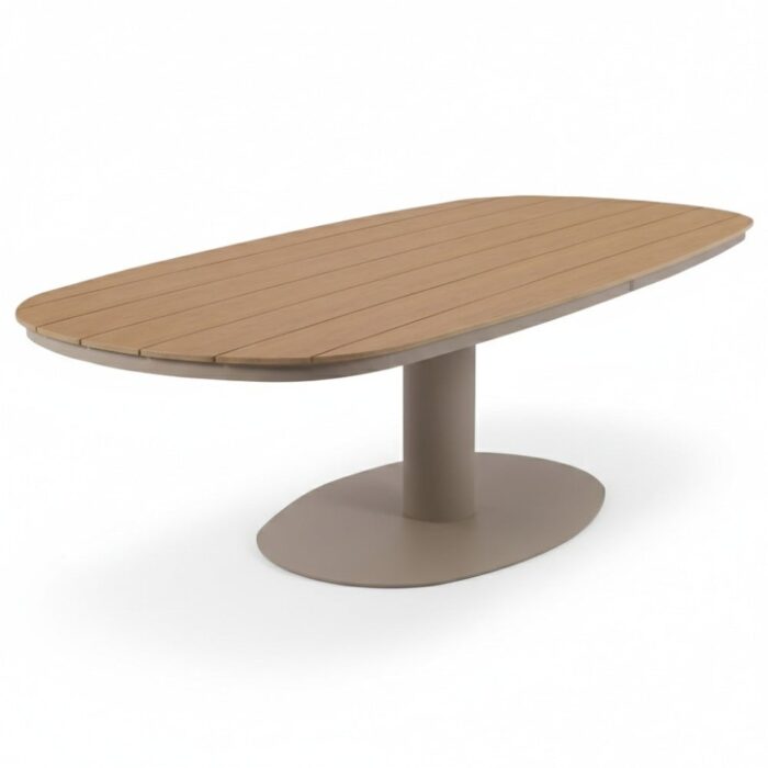 LUX outdoor living Panama dining tuintafel 6 personen | polywood + aluminium | Natural Wood/beige | 260cm Deens ovaal