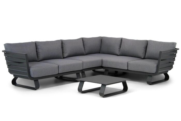 Santika Furniture Sovita hoek loungeset 5-delig – Grijs-antraciet