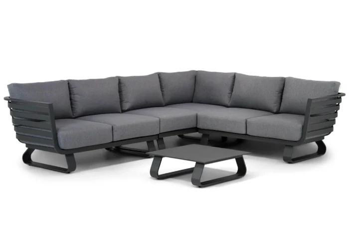 Santika Furniture Sovita hoek loungeset 5-delig - Grijs-antraciet