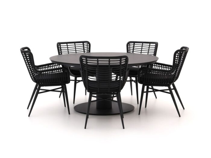 Intenso Furniture Intenso Asti/La Fonte Ø150cm dining tuinset 6-delig Laagste prijsgarantie! – Grijs