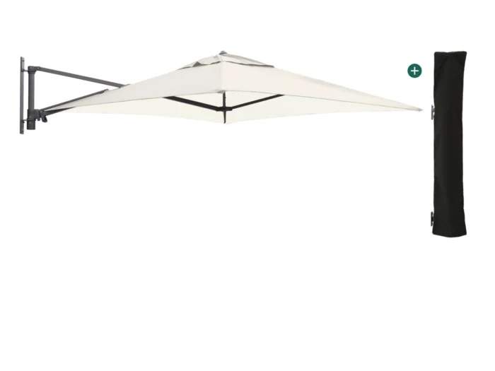 Shadowline muurparasol 200x200cm - Wit