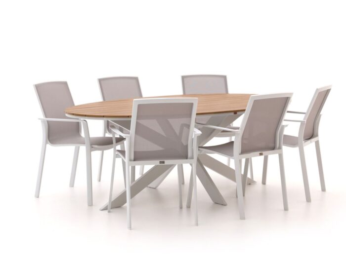 Bellagio tuinmeubelen Bellagio Dranera/Fidenza ovaal 220cm dining tuinset 7-delig stapelbaar Laagste prijsgarantie! – Grijs
