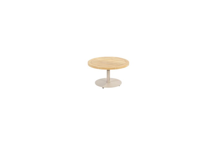 4so Volta teak salontafel centrale poot latte 60 cm dia. H35 cm – bruin