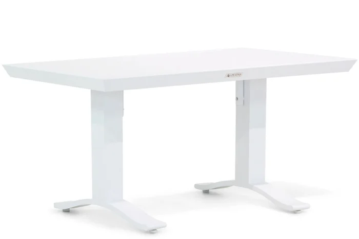 Lifestyle Garden Furniture Lione lounge/dining tuintafel 140 x 80 cm - Wit