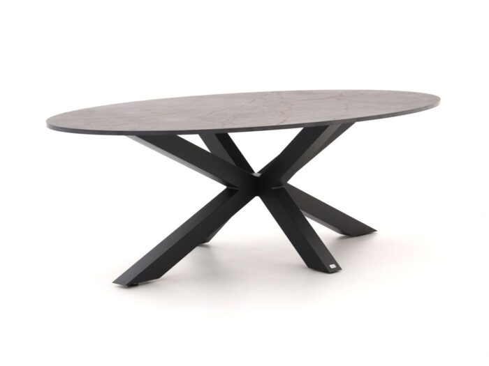 Bellagio tuinmeubelen Bellagio Induno Ellips dining tuintafel 200x110cm Laagste prijsgarantie! – Grijs