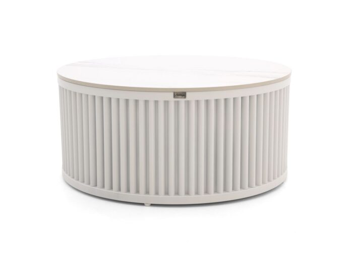 Bellagio tuinmeubelen Oriago lounge tuintafelset ø85cm(h:45cm)/ø78cm (h:36cm) – Wit