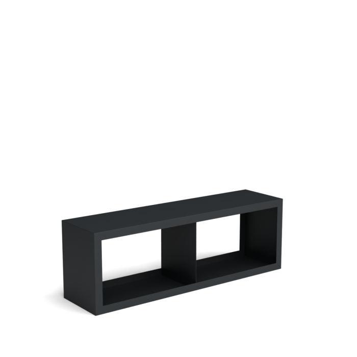 Geroba Beltza zwarte houtopslag onderverdeling 2 vakken 1500x385x500 mm – zwart