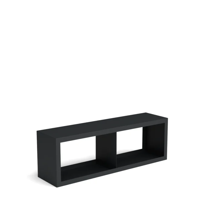 Geroba Beltza zwarte houtopslag onderverdeling 2 vakken 1500x385x500 mm - zwart