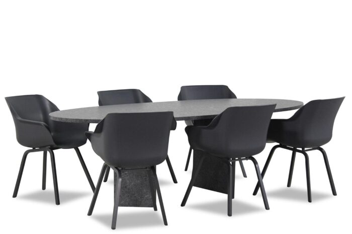 Hartman Sophie element/Graniet ovaal 240 cm dining tuinset 7-delig – Grijs-antraciet