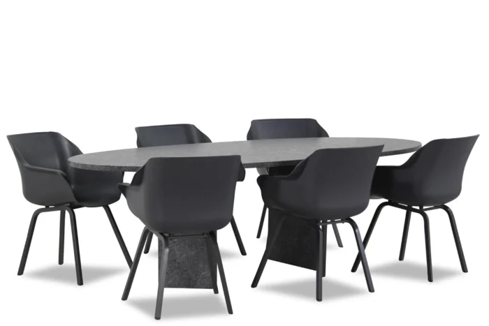Hartman Sophie element/Graniet ovaal 240 cm dining tuinset 7-delig - Grijs-antraciet