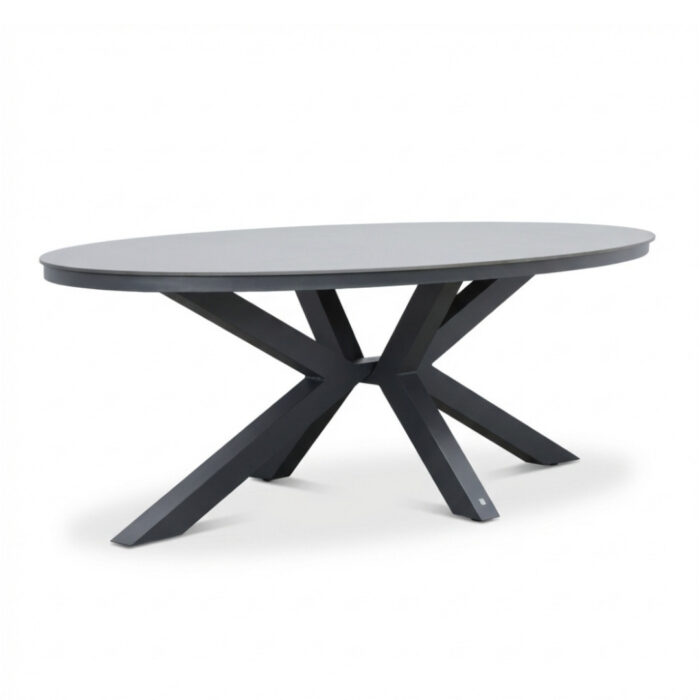 LUX outdoor living Firenze dining tuintafel 6 personen | sintered stone + aluminium | antraciet | 220cm ovaal