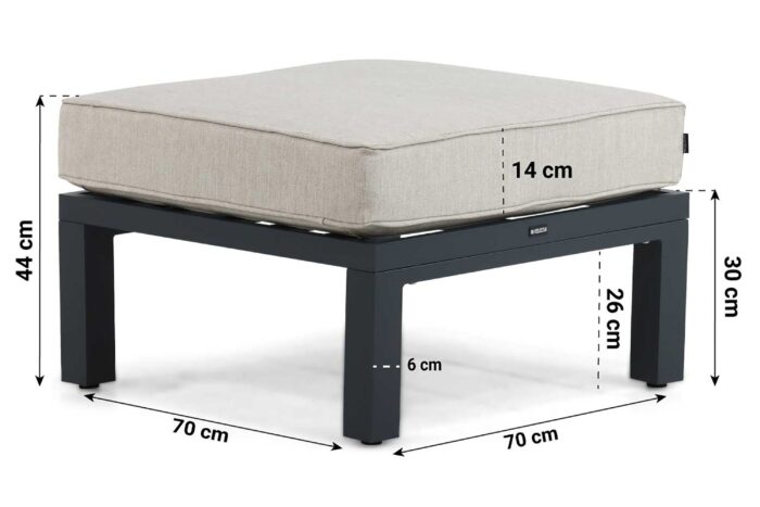 Lifestyle Garden Furniture Bilbao lounge voetenbank – Grijs-antraciet