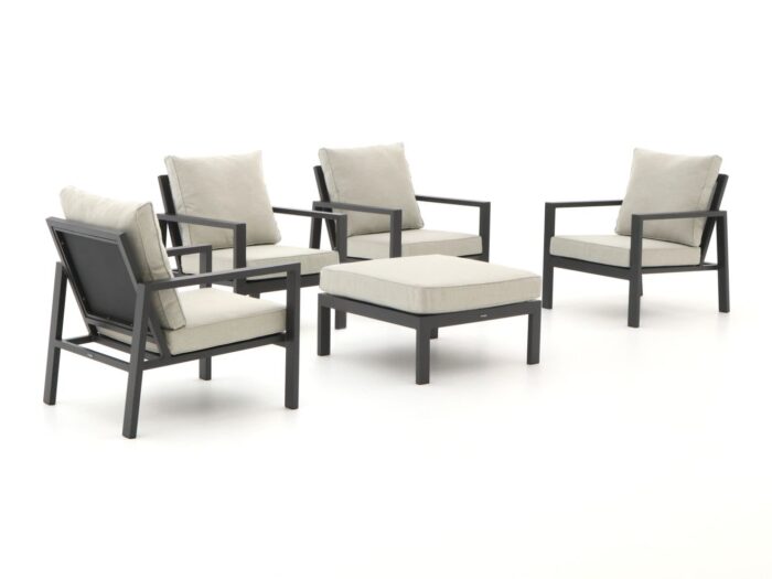 Manifesto Furniture Manifesto Alzano stoel loungeset 5-delig Laagste prijsgarantie! – Grijs
