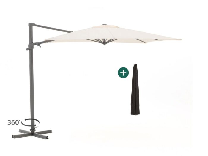 Shadowline Francisco zweefparasol 260x260cm Laagste prijsgarantie! – Wit