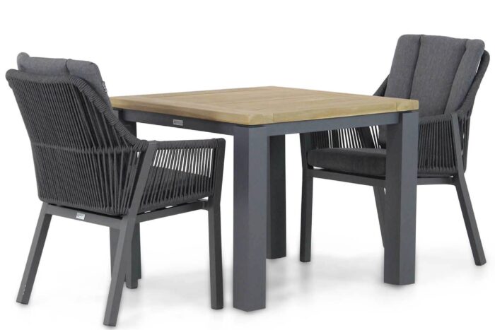 Lifestyle Garden Furniture Verona/Veneto 90 cm dining tuinset 3-delig – Grijs-antraciet