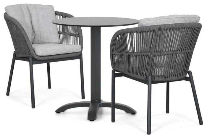 Lifestyle Garden Furniture Monaco/Talao 70 cm dining tuinset 3-delig - Grijs-antraciet