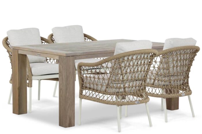 Coco Bali/Brighton 165 cm dining tuinset 5-delig – Taupe-naturel-bruin