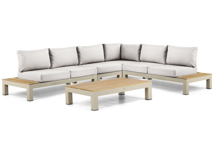 Lifestyle Garden Furniture Vittoria hoek loungeset 5-delig – Taupe-naturel-bruin