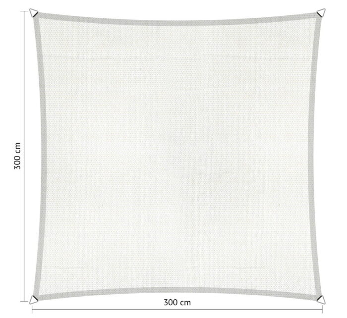 Shadow comfort Vierkant schaduwdoek 3,00×3,00 m Mystic white – wit