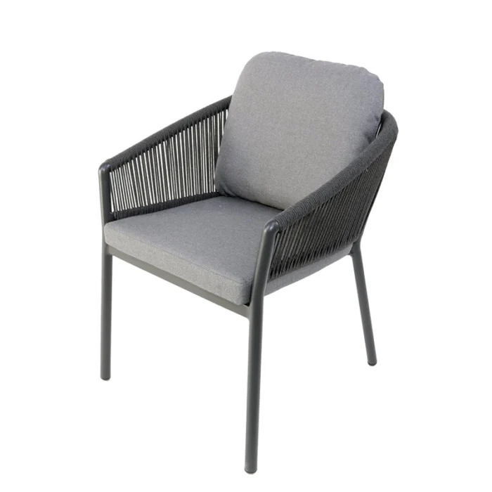 Oosterik home Lakeshore dining stoel midnight grey - grijs