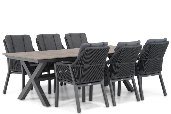 Lifestyle Garden Furniture Verona/Forest 240 cm dining tuinset 7-delig – Taupe-naturel-bruin