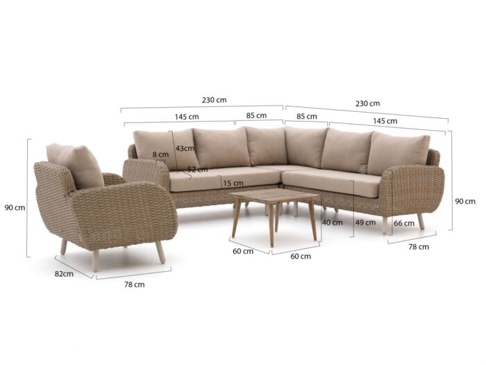 Intenso Furniture Intenso Suzzara/Rough-K lounge hoek loungeset 5-delig Laagste prijsgarantie! – Taupe