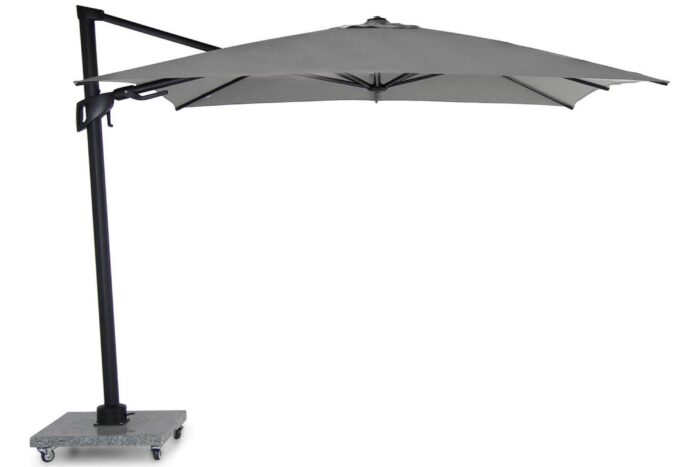 Santika Furniture Belize Deluxe parasol 300 cm x 300 cm antraciet frame/ mid grey (excl.voet) – Grijs-antraciet