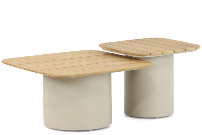 Coco Ronda lounge tafelset 50 cm + 70 cm – Taupe-naturel-bruin