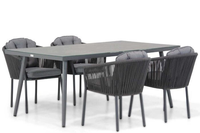Santika Furniture Novita/Sophia 180 cm dining tuinset 5-delig – Grijs-antraciet