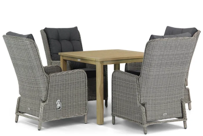 Garden Collections Kingston/Weston 90 cm dining tuinset 5-delig - Grijs-antraciet