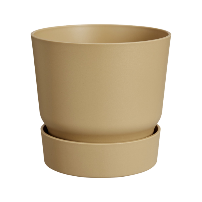 Elho Greenville round 16cm goudkleurig zand bloempot – geel