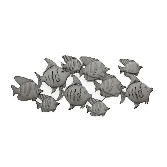 Buitengewoon de boet Wandobject Vissen 85×91 cm – grijs