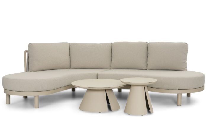 Santika Furniture Nanda/Cayora 50/80 cm organisch loungeset 4-delig – Zand/Beige