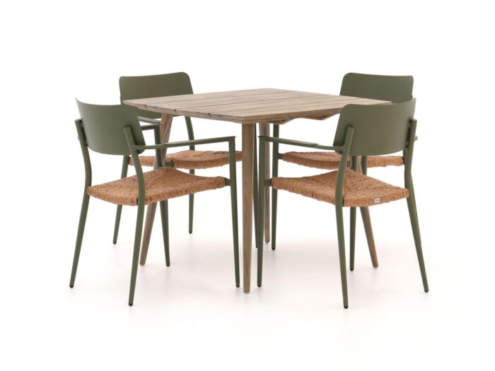 Bellagio tuinmeubelen Bellagio Cino/ROUGH-K 90cm dining tuinset 5-delig stapelbaar Laagste prijsgarantie! – Bruin