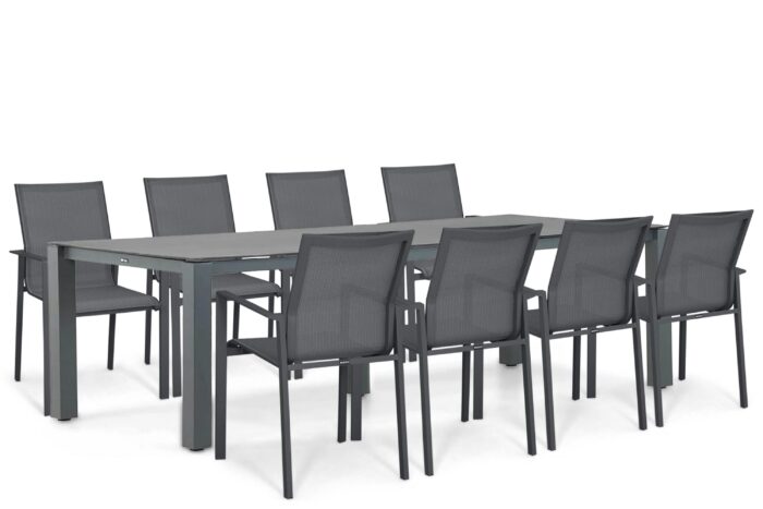 Lifestyle Garden Furniture Timo/Yoko 300×100 cm dining tuinset 9-delig – Grijs-antraciet