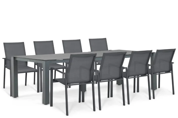 Lifestyle Garden Furniture Timo/Yoko 300x100 cm dining tuinset 9-delig - Grijs-antraciet