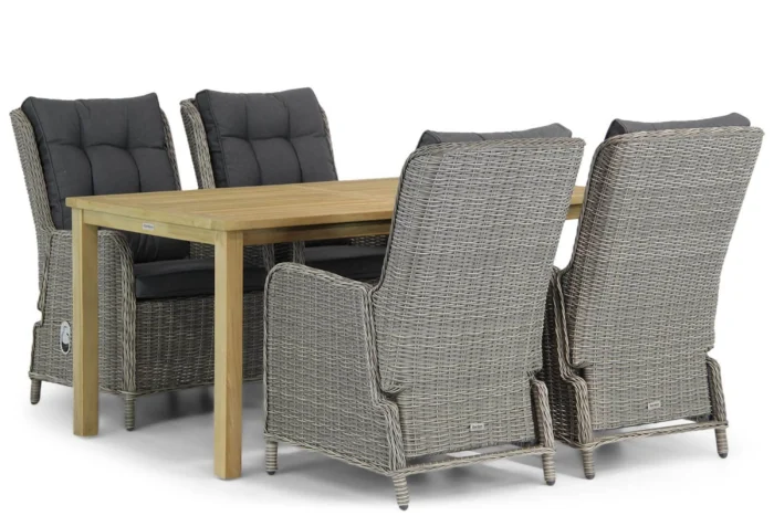 Garden Collections Kingston/Weston 160 cm dining tuinset 5-delig - Grijs-antraciet