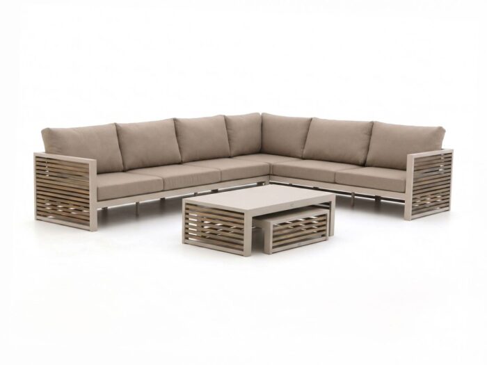 Bellagio tuinmeubelen Cadora hoek loungeset 4-delig rechts 6-zits – Taupe