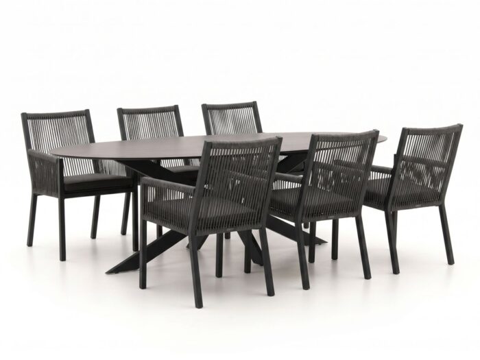 Manifesto Furniture Rivola/Bellagio Furato ellips 200cm dining tuinset 7-delig