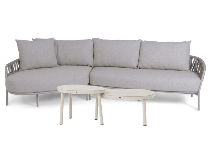 4 Seasons Outdoor Calma/Livo hoek loungeset 3-delig – Taupe-naturel-bruin