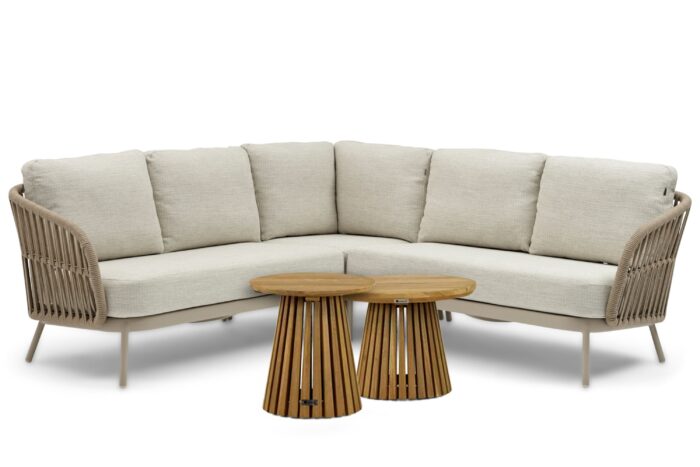 Coco Elara/Fungo 45/55 cm hoek loungeset 5-delig – Taupe-naturel-bruin