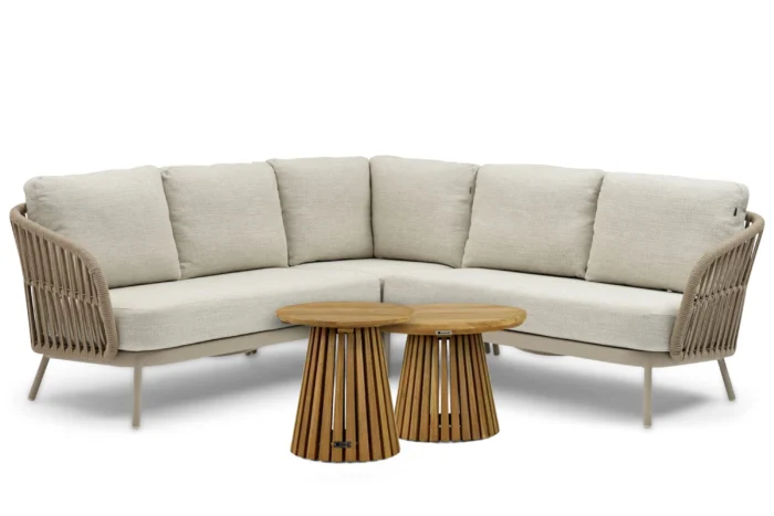 Coco Elara/Fungo 45/55 cm hoek loungeset 5-delig - Taupe-naturel-bruin