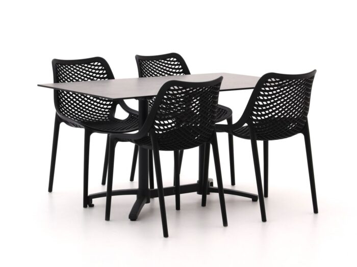 Forza Furniture Forza Ripi/Canzo 140cm dining tuinset 5-delig stapelbaar inklapbaar Laagste prijsgarantie! – Grijs